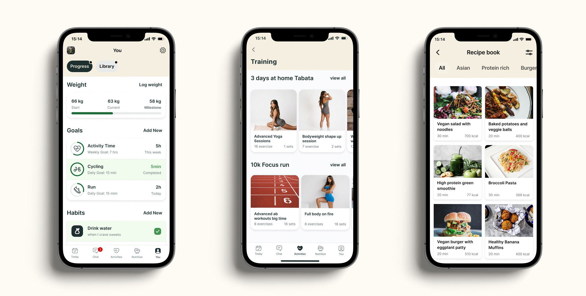 A mockup of the coaching app showcasing the different features.